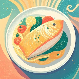 Poisson Blanc Rôti, Conchiglies & Légumes